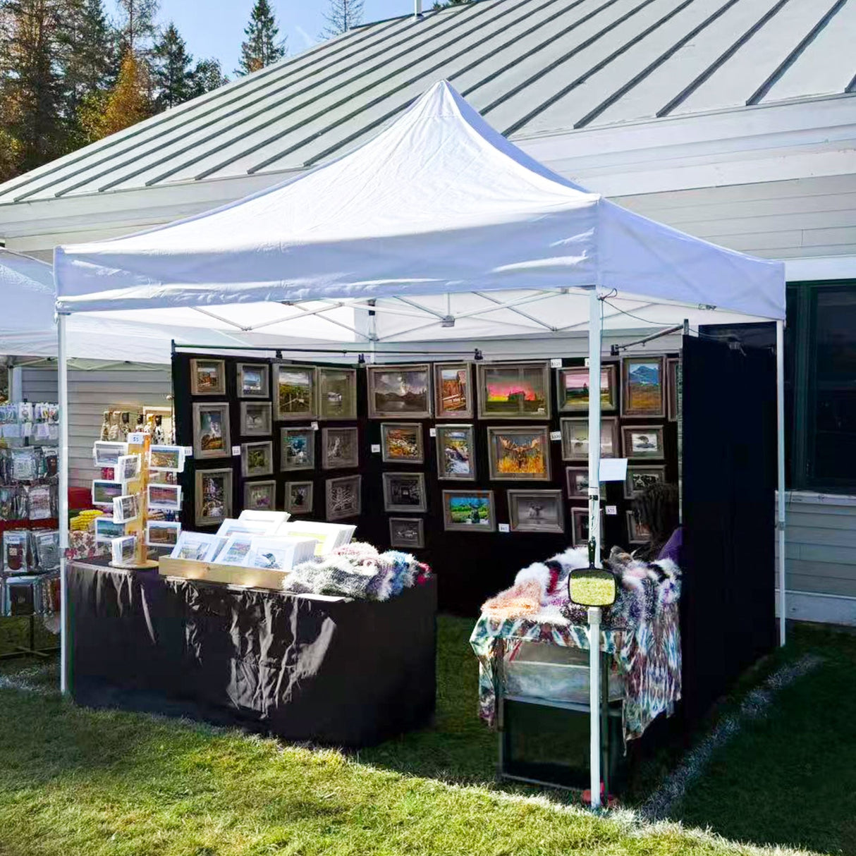 10x10 Commercial Canopy with High Peak, White - Eagle Peak Custom Canopy Tent