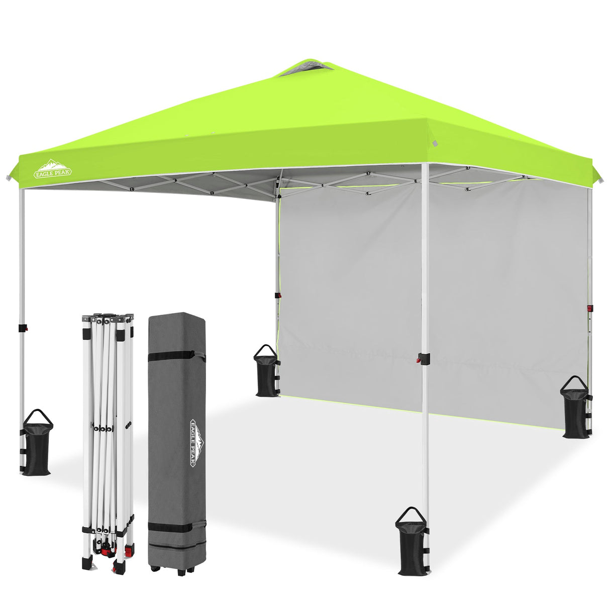 10x10 Commercial Pop up Canopy with 1 Sidewall - Eagle Peak Custom Canopy Tent