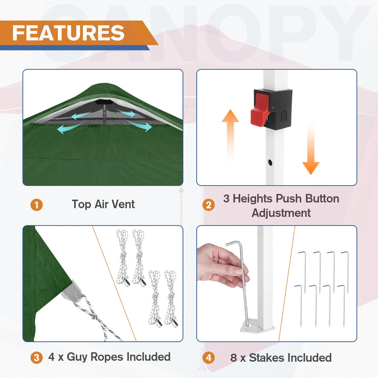 10x10 Commercial Pop up Canopy with 1 Sidewall - Eagle Peak Custom Canopy Tent