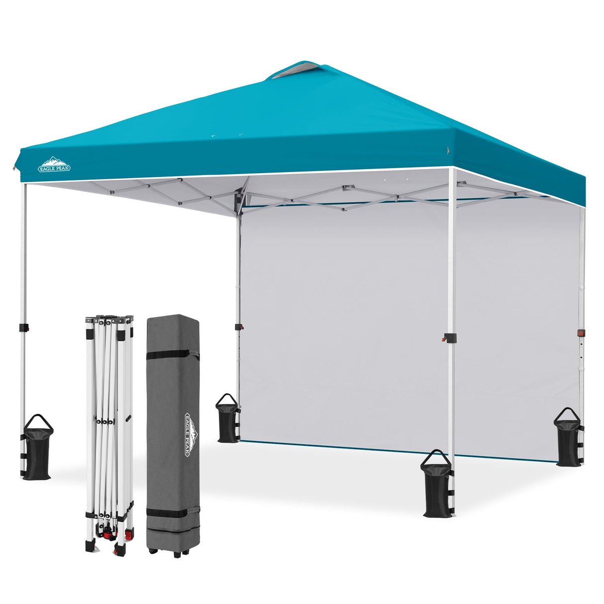 10x10 Commercial Pop up Canopy with 1 Sidewall - Eagle Peak®