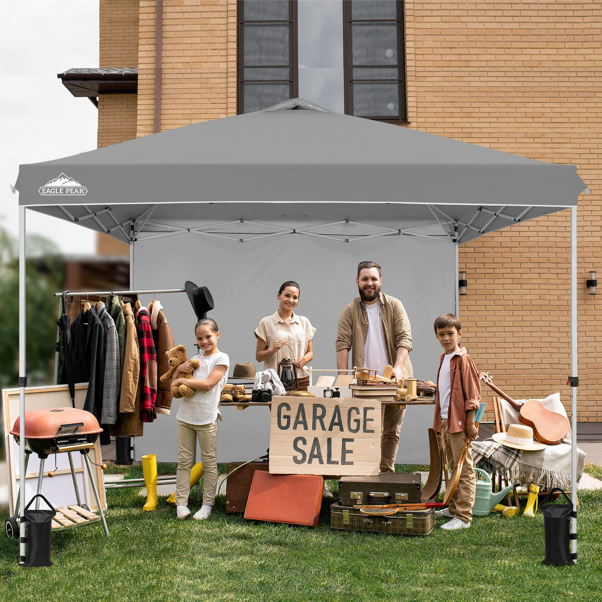 10x10 Commercial Pop up Canopy with 1 Sidewall - Eagle Peak Custom Canopy Tent