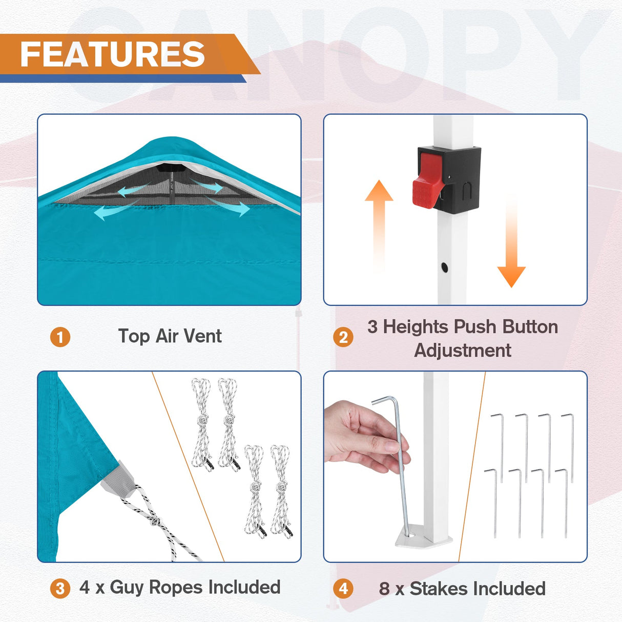 10x10 Commercial Pop up Canopy with 1 Sidewall - Eagle Peak Custom Canopy Tent