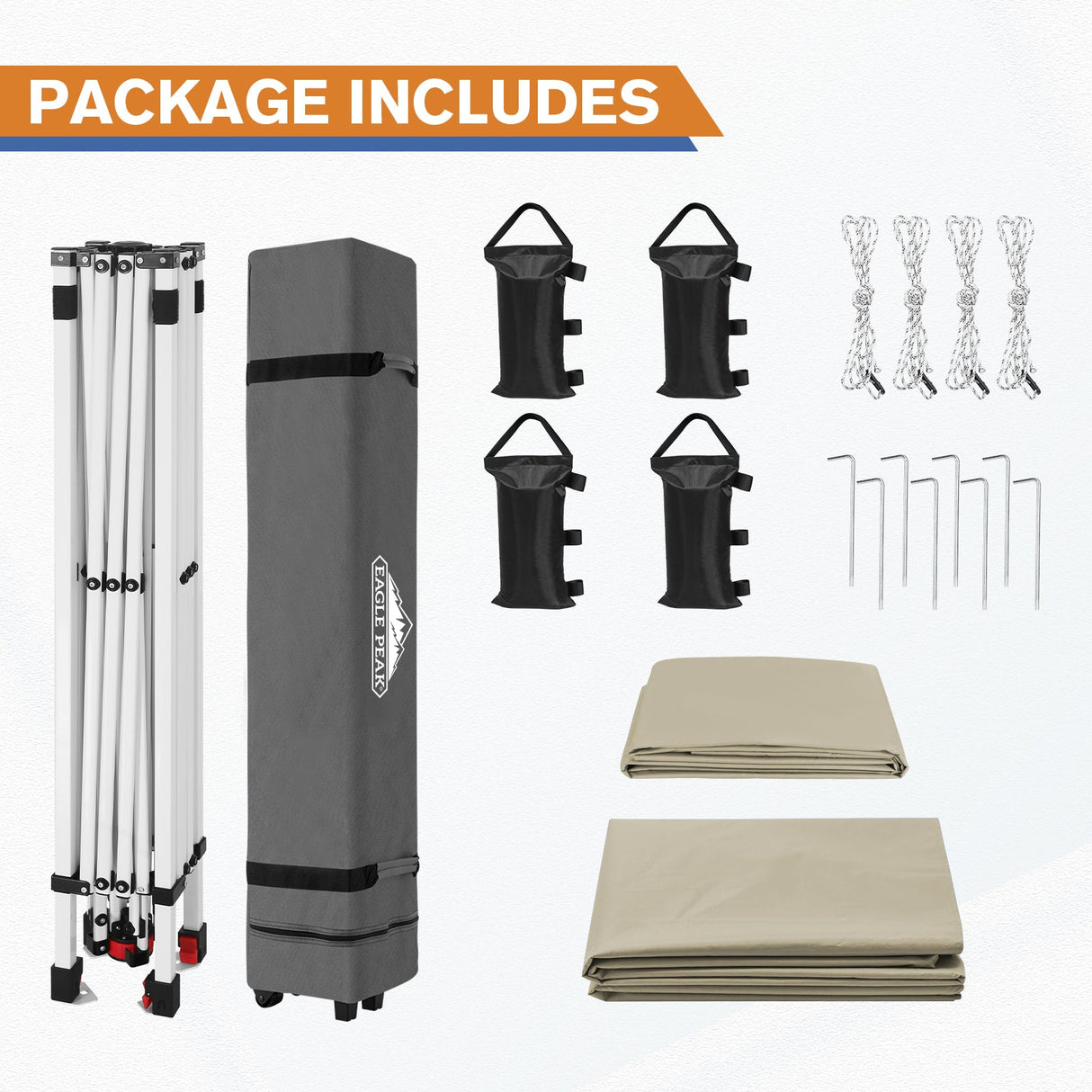 10x10 Commercial Pop up Canopy with 1 Sidewall - Eagle Peak Custom Canopy Tent