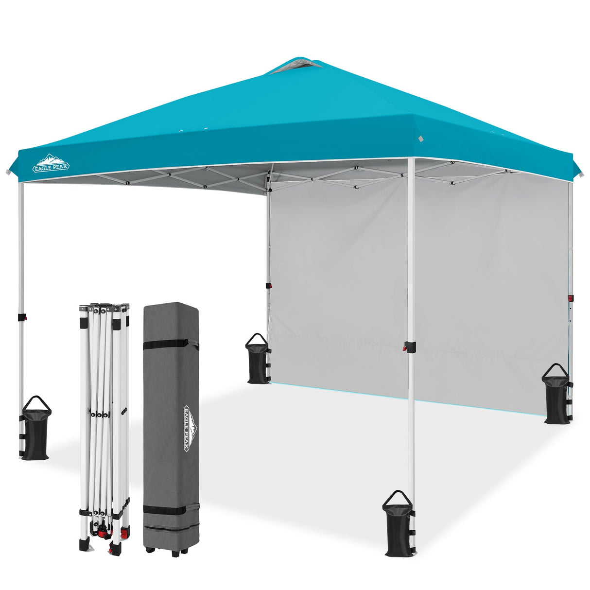 10x10 Commercial Pop up Canopy with 1 Sidewall - Eagle Peak Custom Canopy Tent