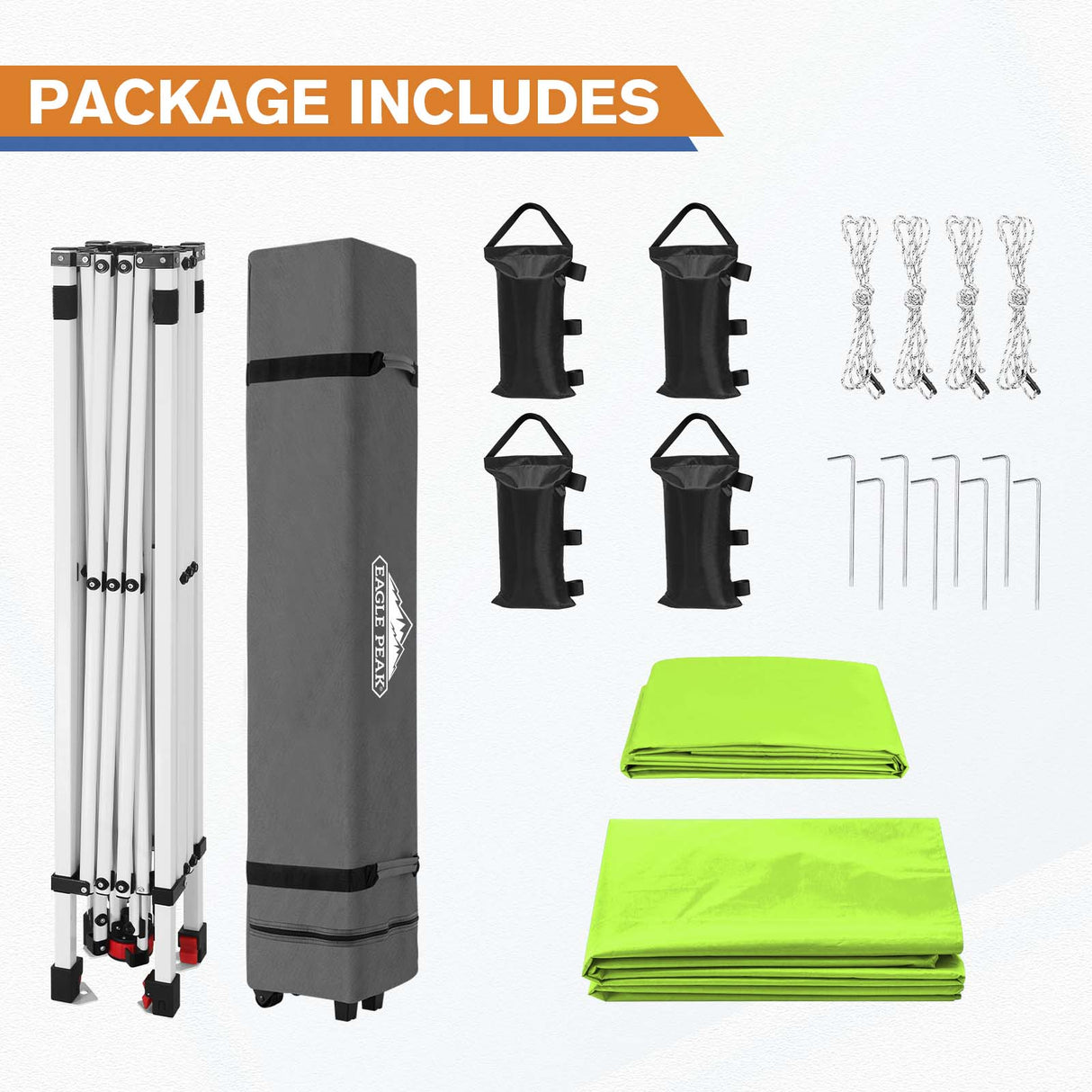 10x10 Commercial Pop up Canopy with 1 Sidewall - Eagle Peak Custom Canopy Tent