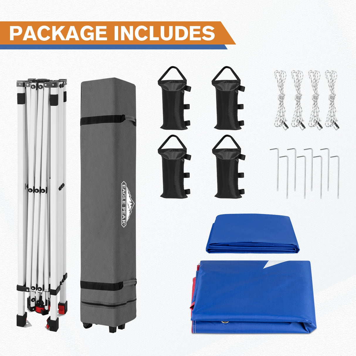 10x10 Commercial Pop up Canopy with 1 Sidewall - Eagle Peak Custom Canopy Tent