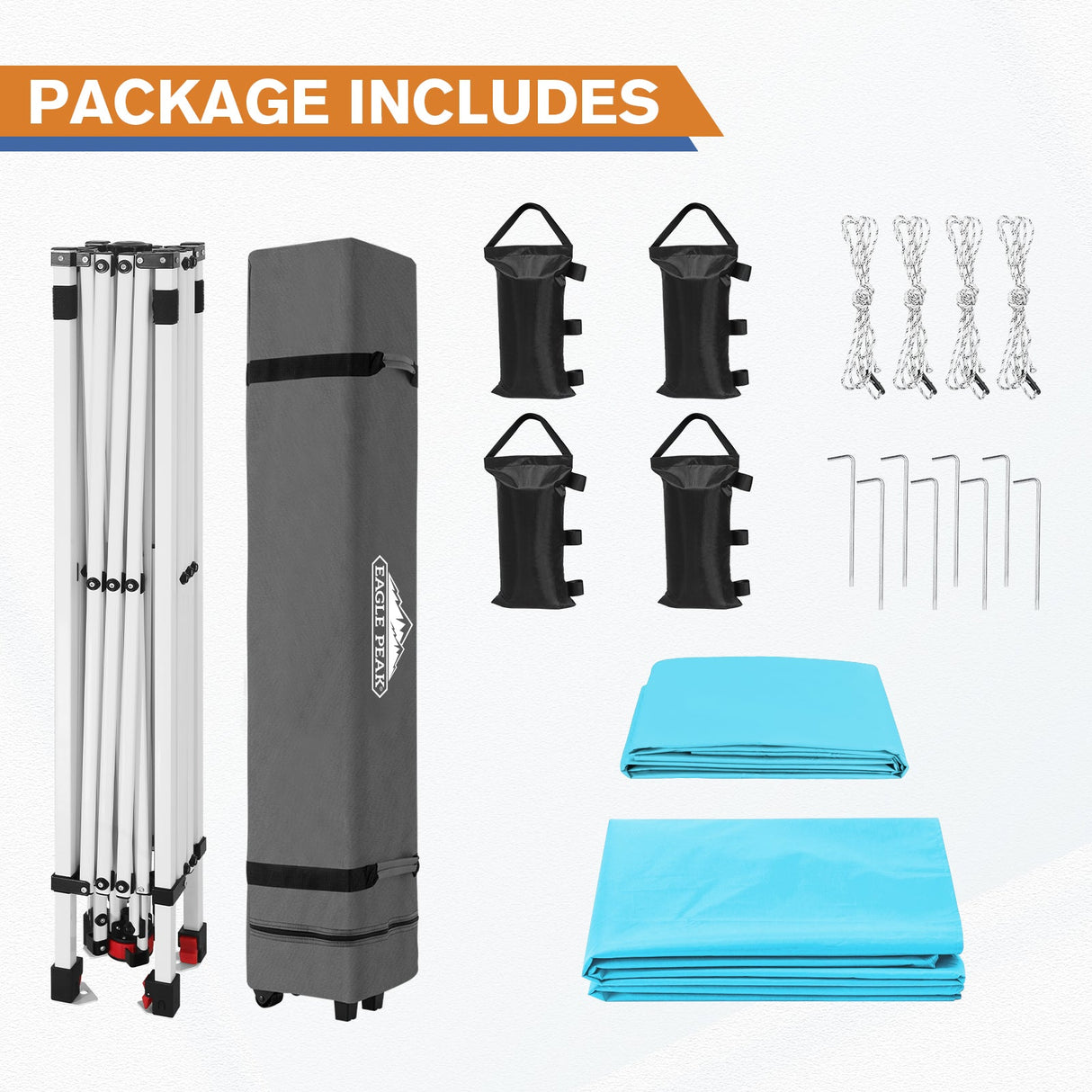 10x10 Commercial Pop up Canopy with 1 Sidewall - Eagle Peak Custom Canopy Tent