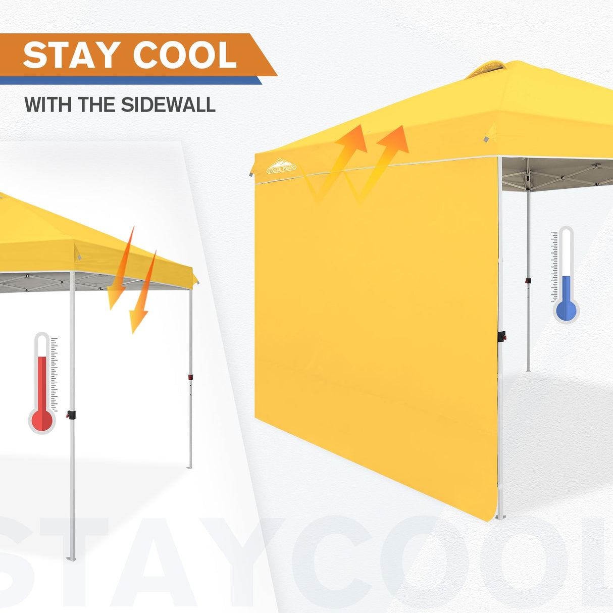 10x10 Commercial Pop up Canopy with 1 Sidewall - Eagle Peak Custom Canopy Tent