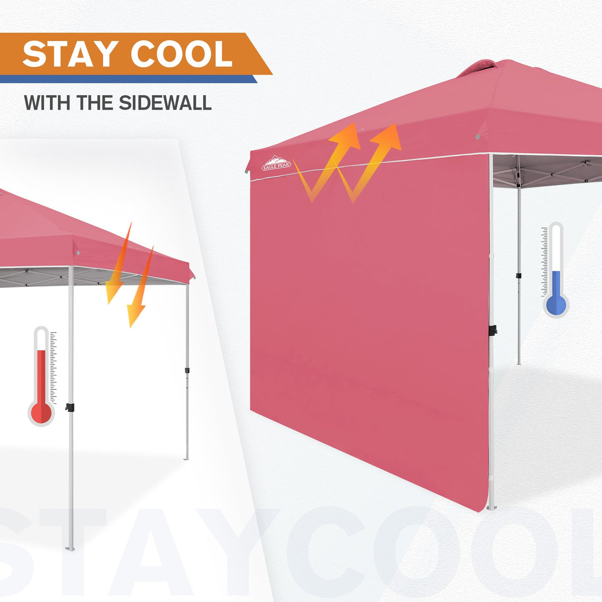 10x10 Commercial Pop up Canopy with 1 Sidewall - Eagle Peak Custom Canopy Tent