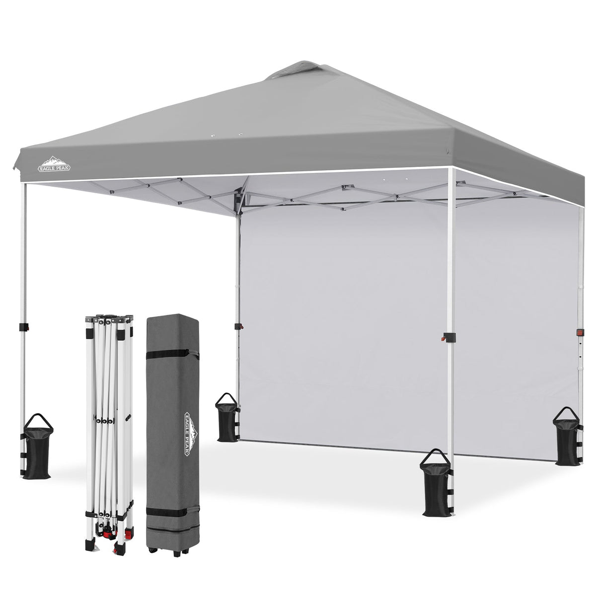 10x10 Commercial Pop up Canopy with 1 Sidewall - Eagle Peak®