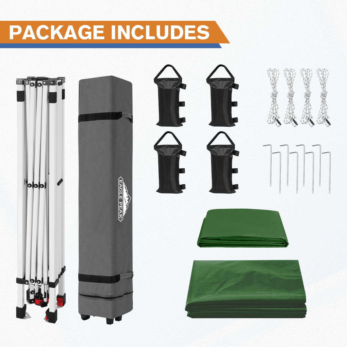 10x10 Commercial Pop up Canopy with 1 Sidewall - Eagle Peak Custom Canopy Tent