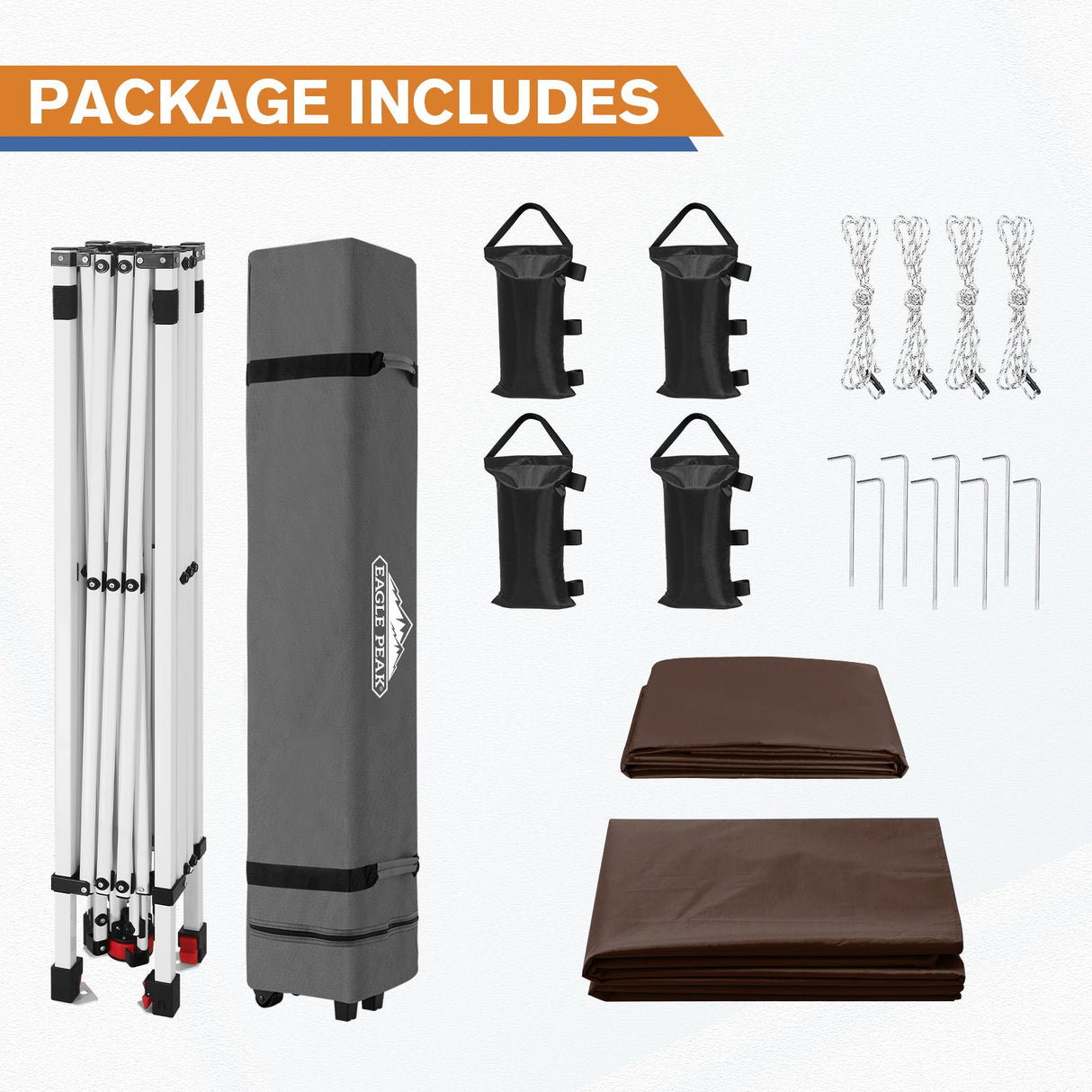 10x10 Commercial Pop up Canopy with 1 Sidewall - Eagle Peak Custom Canopy Tent