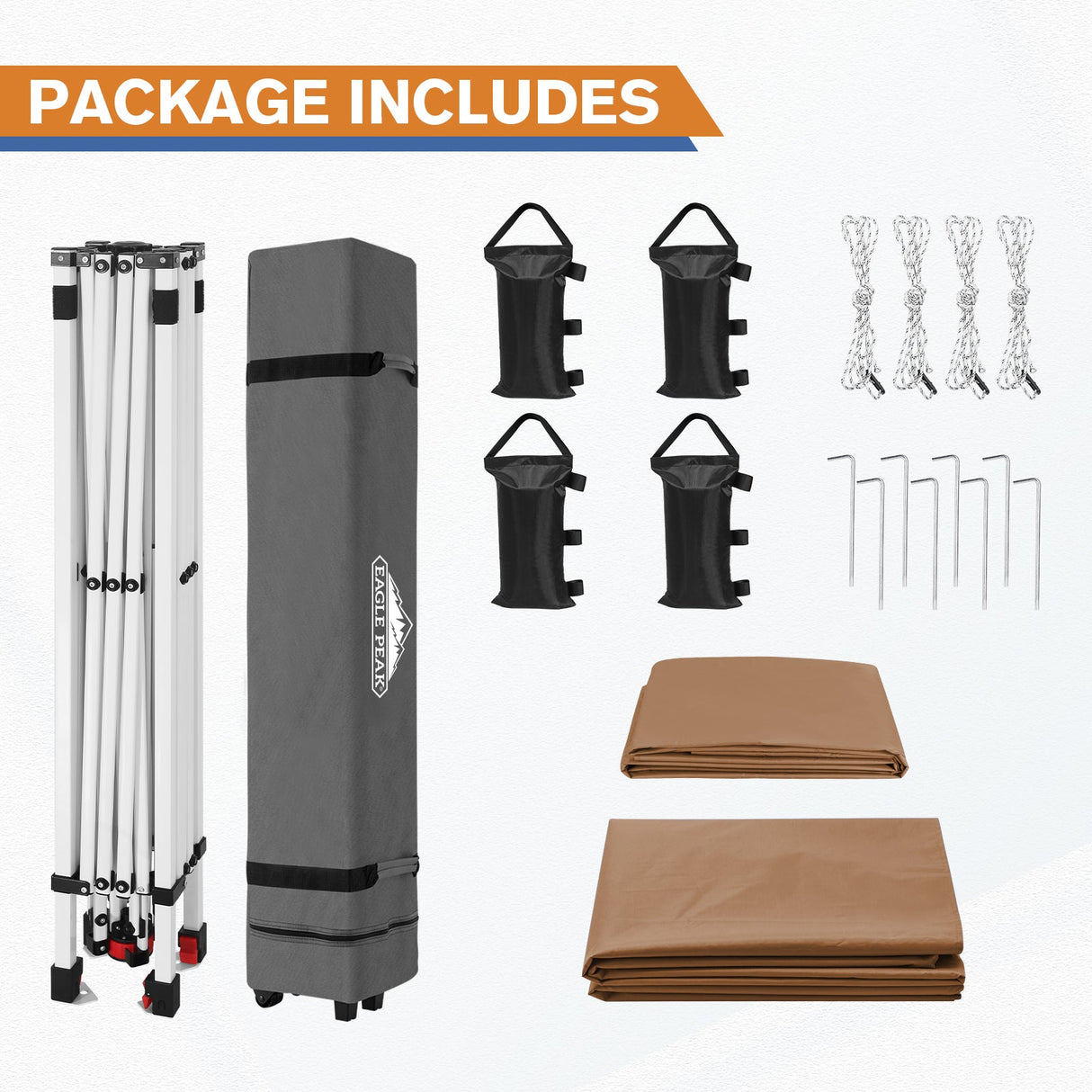 10x10 Commercial Pop up Canopy with 1 Sidewall - Eagle Peak Custom Canopy Tent