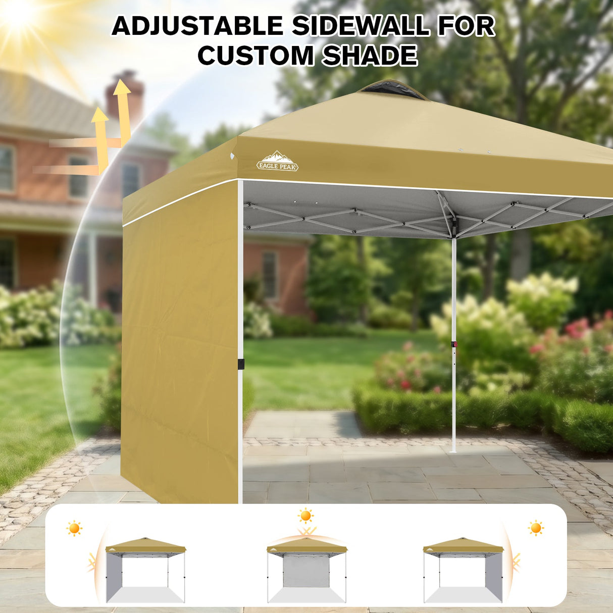10x10 Commercial Pop up Canopy with 1 Sidewall - Eagle Peak®