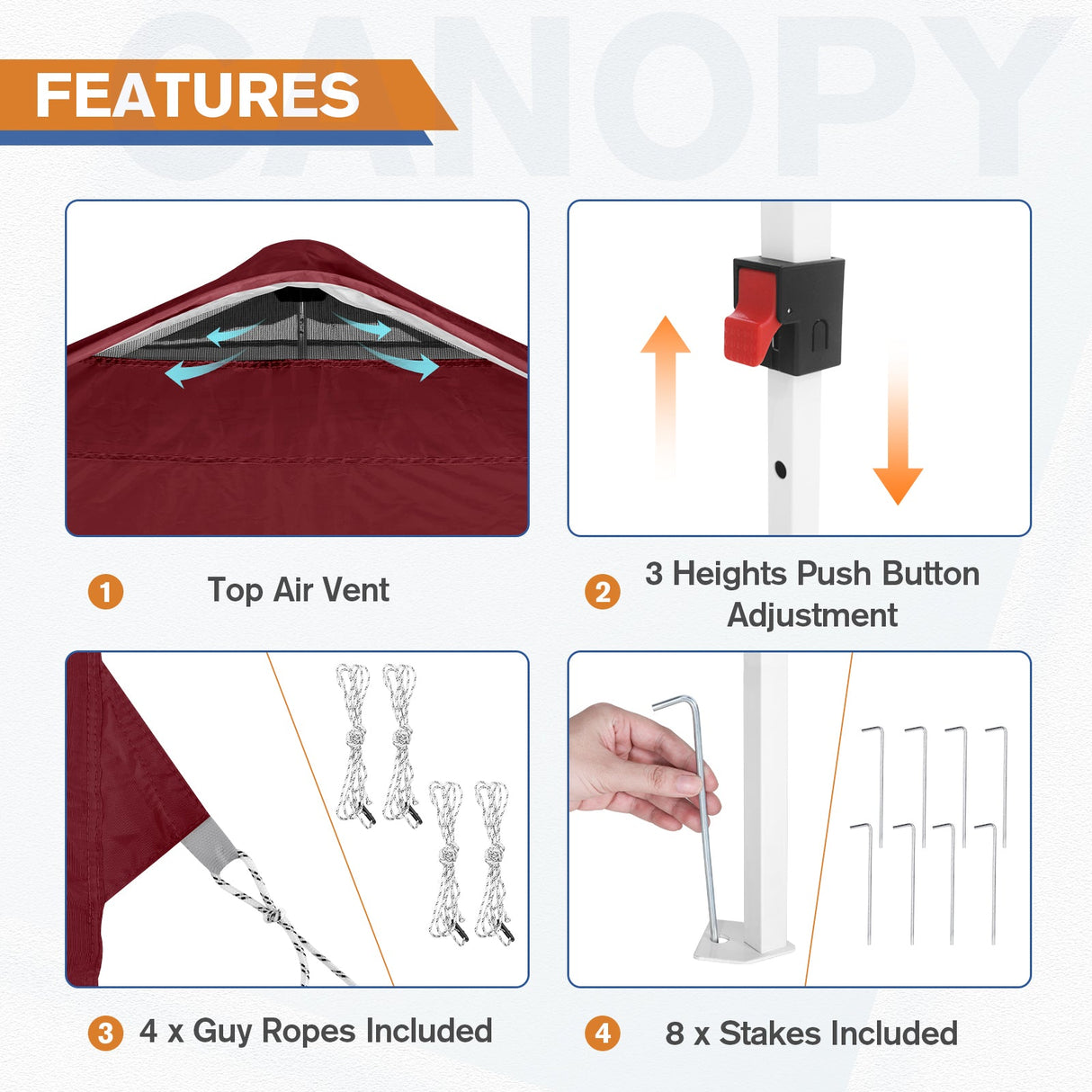 10x10 Commercial Pop up Canopy with 1 Sidewall - Eagle Peak Custom Canopy Tent
