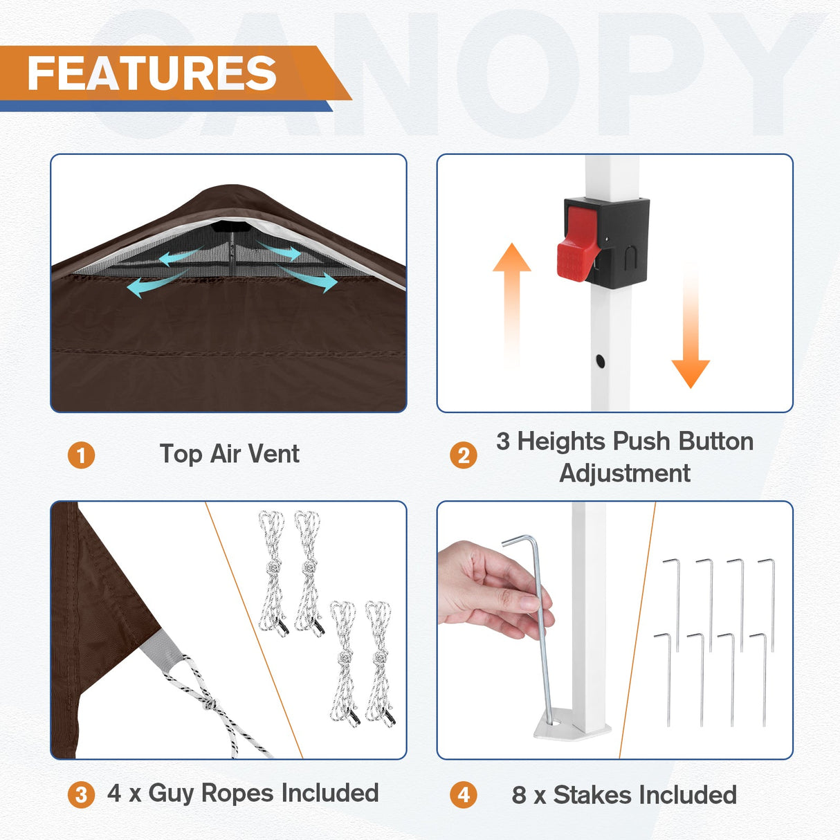 10x10 Commercial Pop up Canopy with 1 Sidewall - Eagle Peak Custom Canopy Tent