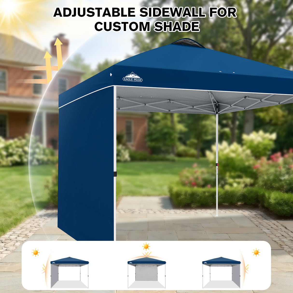 10x10 Commercial Pop up Canopy with 1 Sidewall - Eagle Peak®