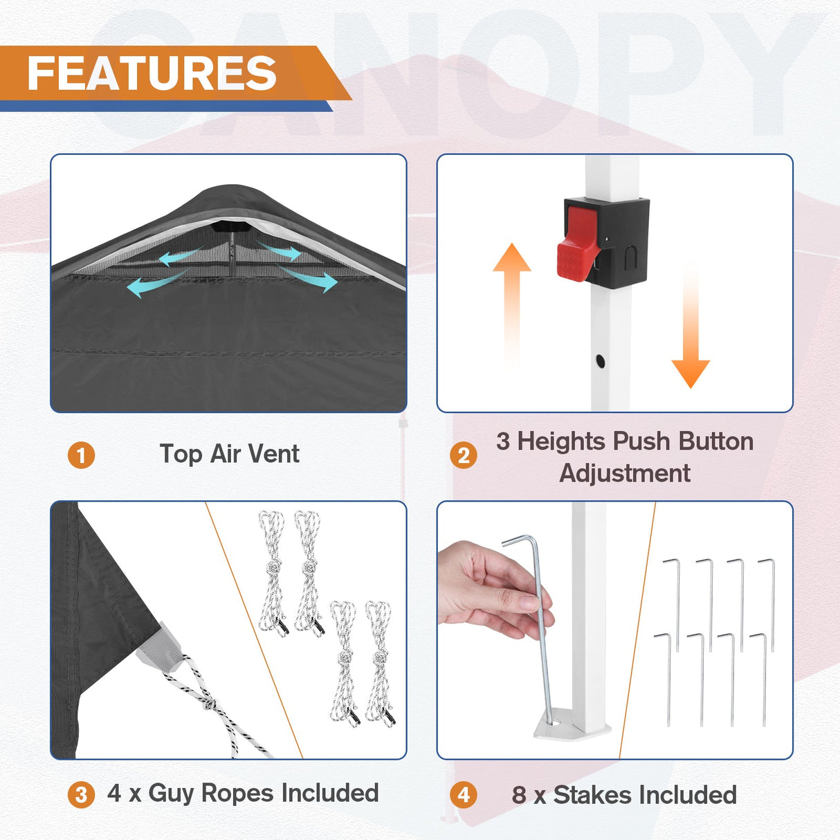 10x10 Commercial Pop up Canopy with 1 Sidewall - Eagle Peak Custom Canopy Tent