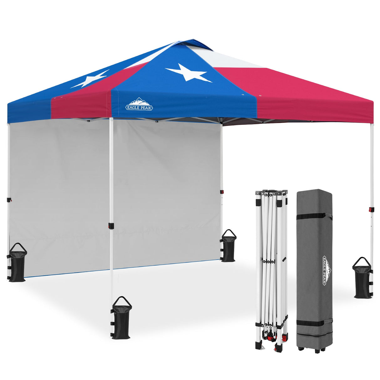 10x10 Commercial Pop up Canopy with 1 Sidewall - Eagle Peak Custom Canopy Tent