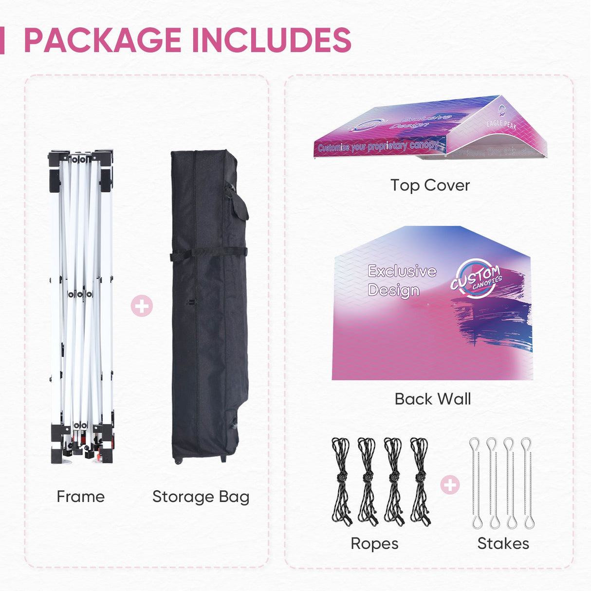 10x10 Custom Commercial Canopy with Gable Roof, CLICK TO CONFIGURE - Package Prices Start at $489.99 - Eagle Peak Custom Canopy Tent