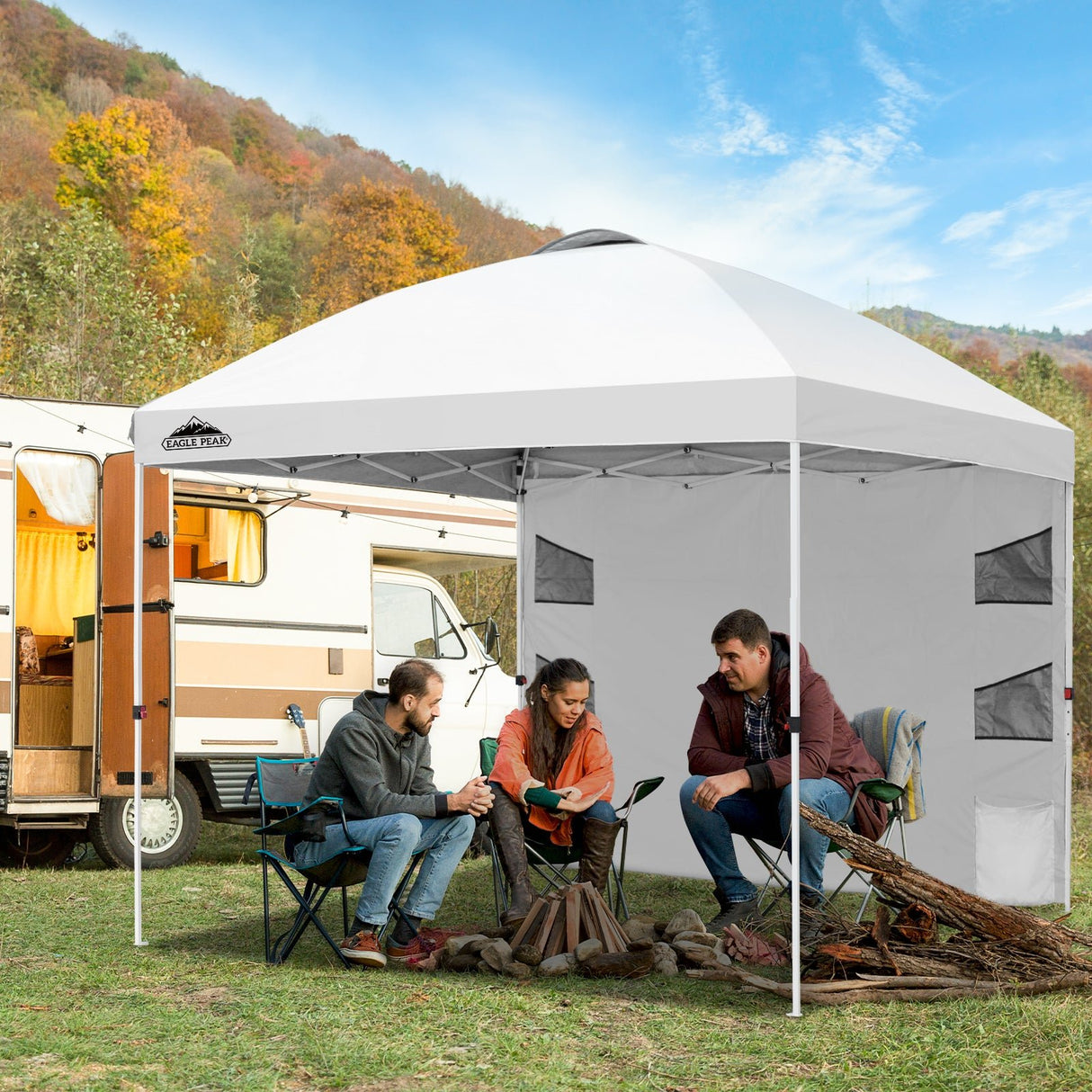 10x10 ft Pop Up Canopy Tent with Sidewall - Eagle Peak Custom Canopy Tent