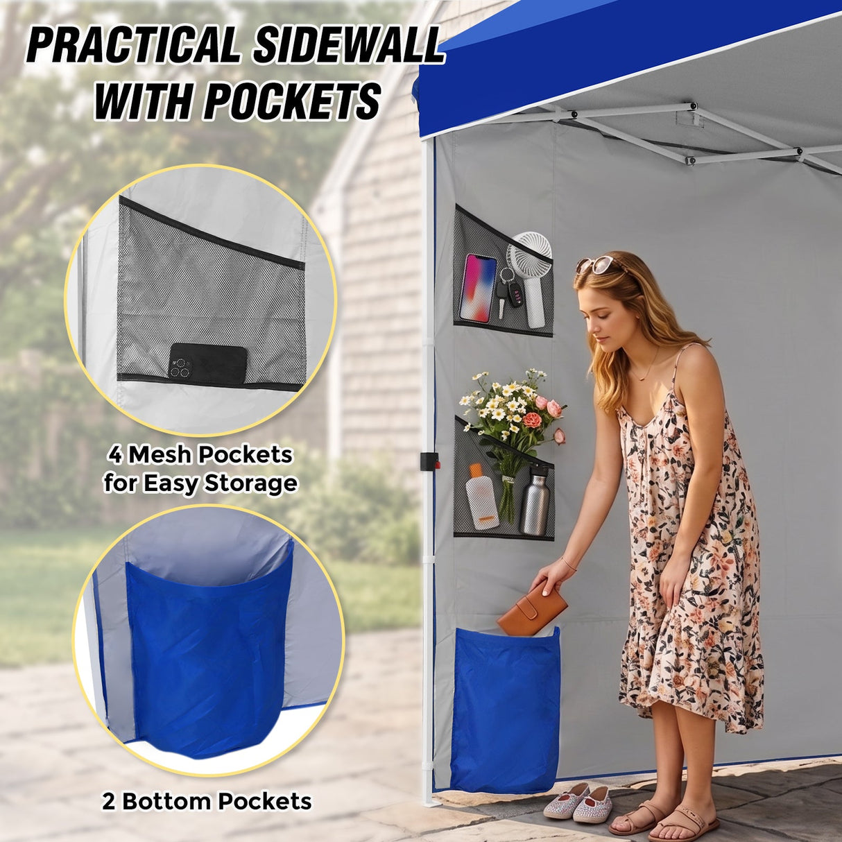 10x10 ft Pop Up Canopy Tent with Sidewall - Eagle Peak