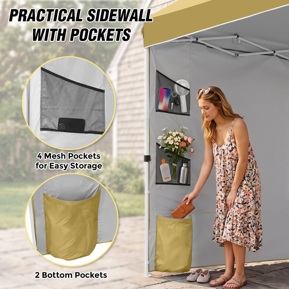 10x10 ft Pop Up Canopy Tent with Sidewall - Eagle Peak