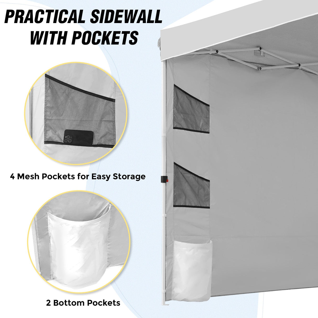 10x10 ft Pop Up Canopy Tent with Sidewall - Eagle Peak Custom Canopy Tent