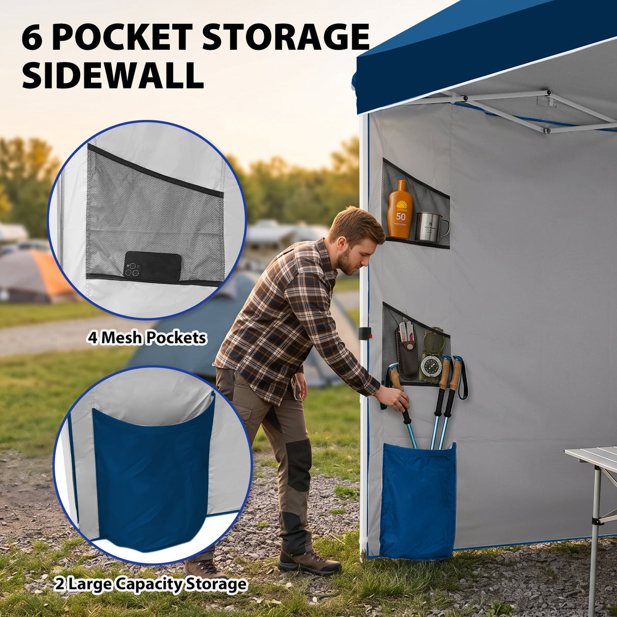 10x10 ft Pop Up Canopy Tent with Sidewall - Eagle Peak®