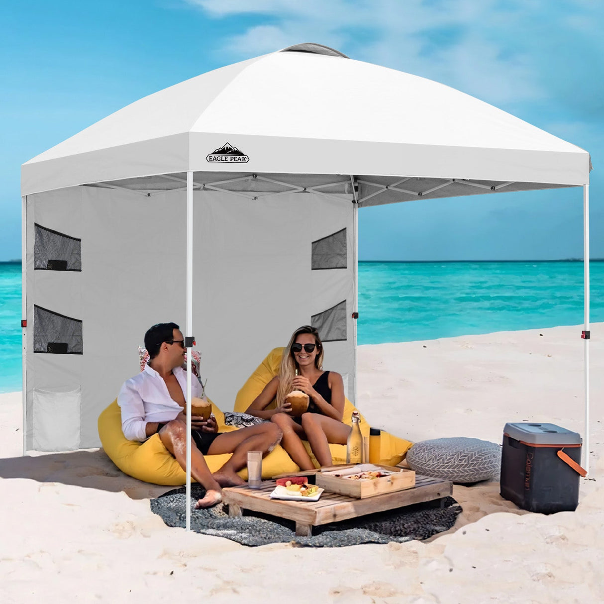 10x10 ft Pop Up Canopy Tent with Sidewall - Eagle Peak Custom Canopy Tent