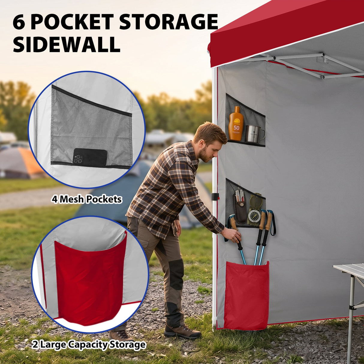 10x10 ft Pop Up Canopy Tent with Sidewall - Eagle Peak®