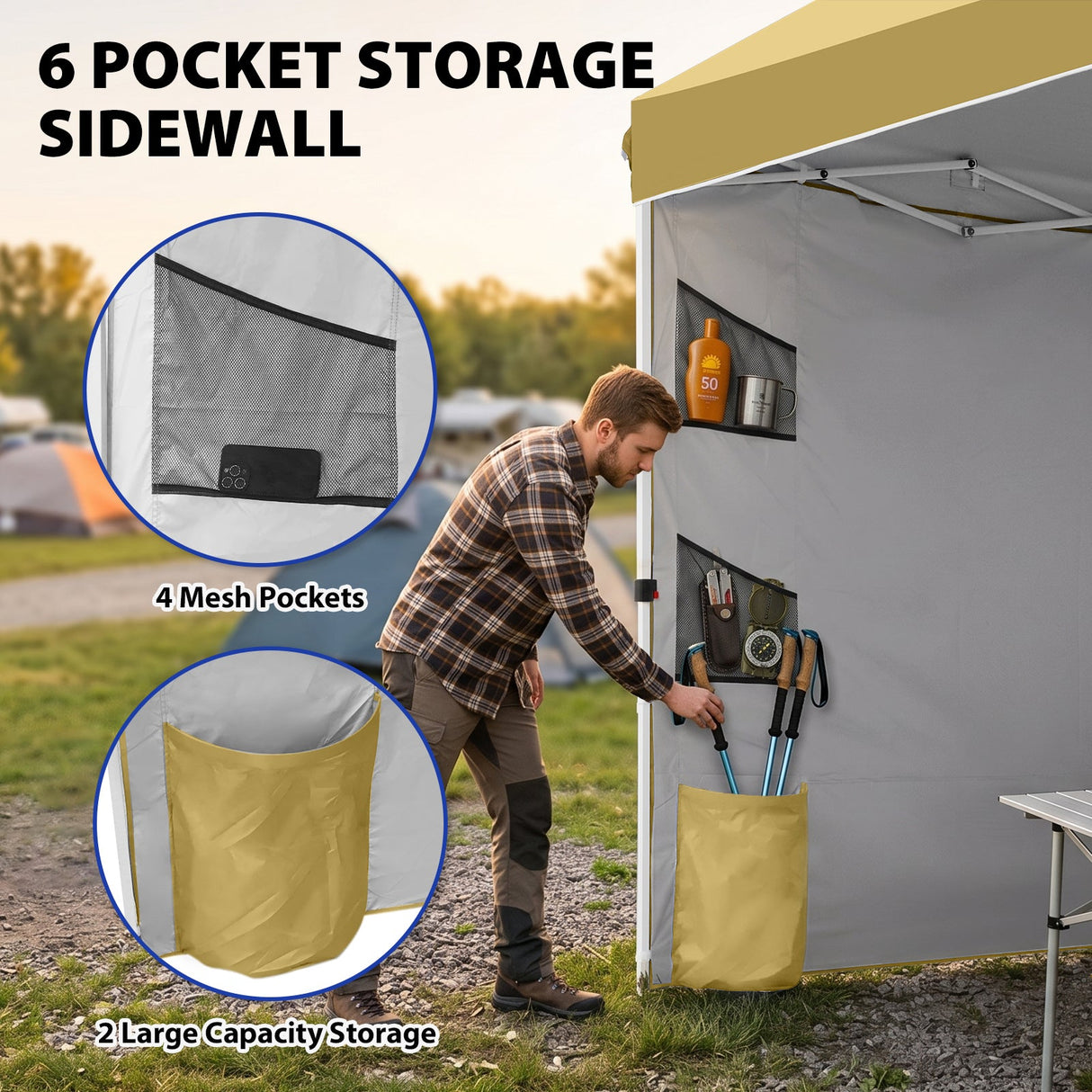 10x10 ft Pop Up Canopy Tent with Sidewall - Eagle Peak®
