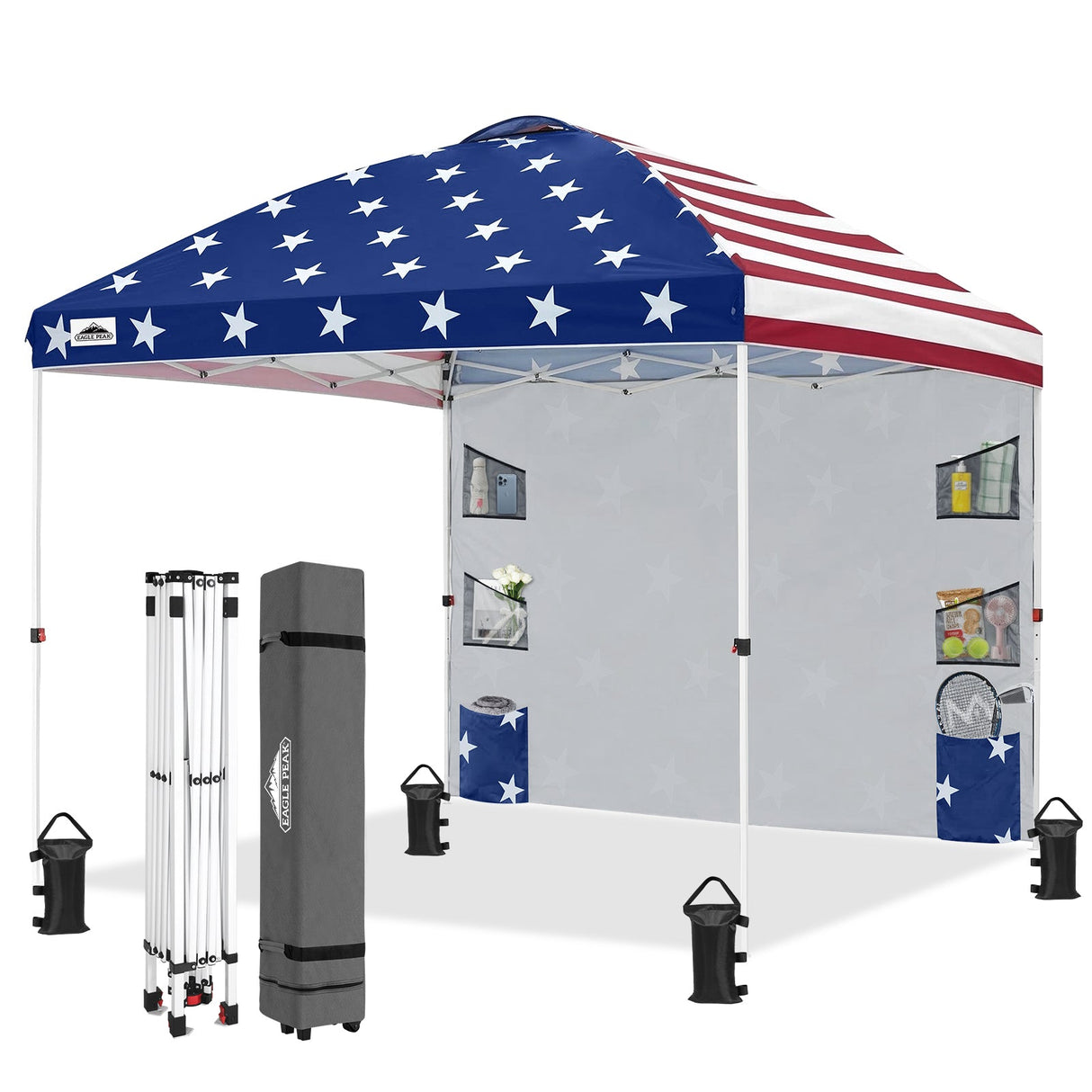 10x10 ft Pop Up Canopy Tent with Sidewall - Eagle Peak®