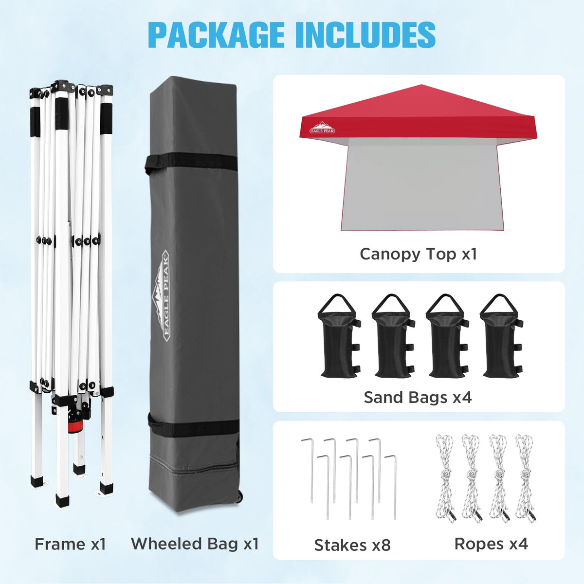 10x10 Pop Up Canopy Tent, Compact Canopy - Eagle Peak®