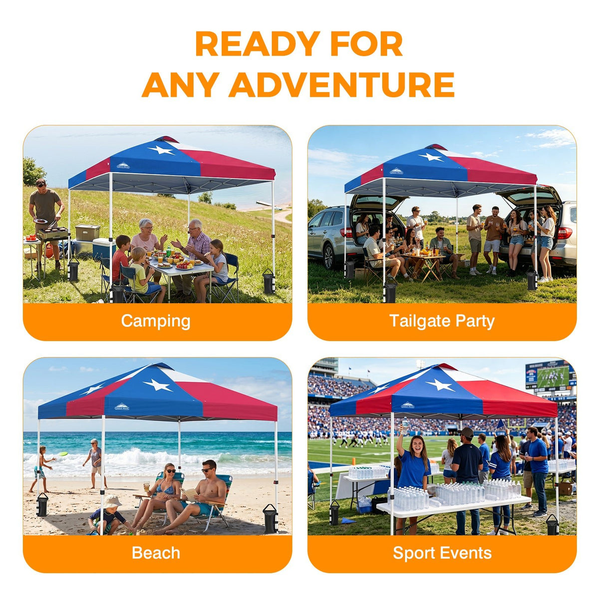 10x10 Pop Up Canopy Tent Easy Up Canopy Outdoor - Eagle Peak®