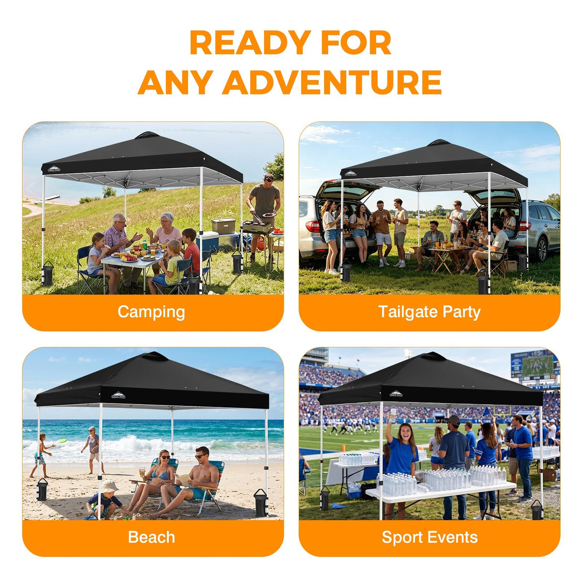 10x10 Pop Up Canopy Tent Easy Up Canopy Outdoor - Eagle Peak®