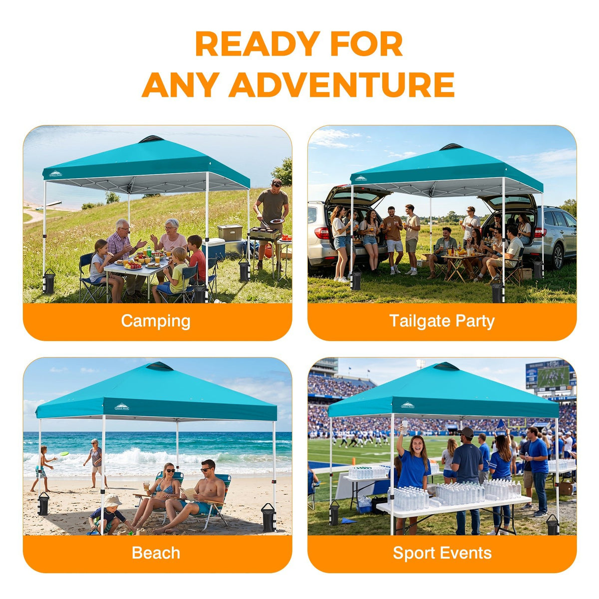 10x10 Pop Up Canopy Tent Easy Up Canopy Outdoor - Eagle Peak®