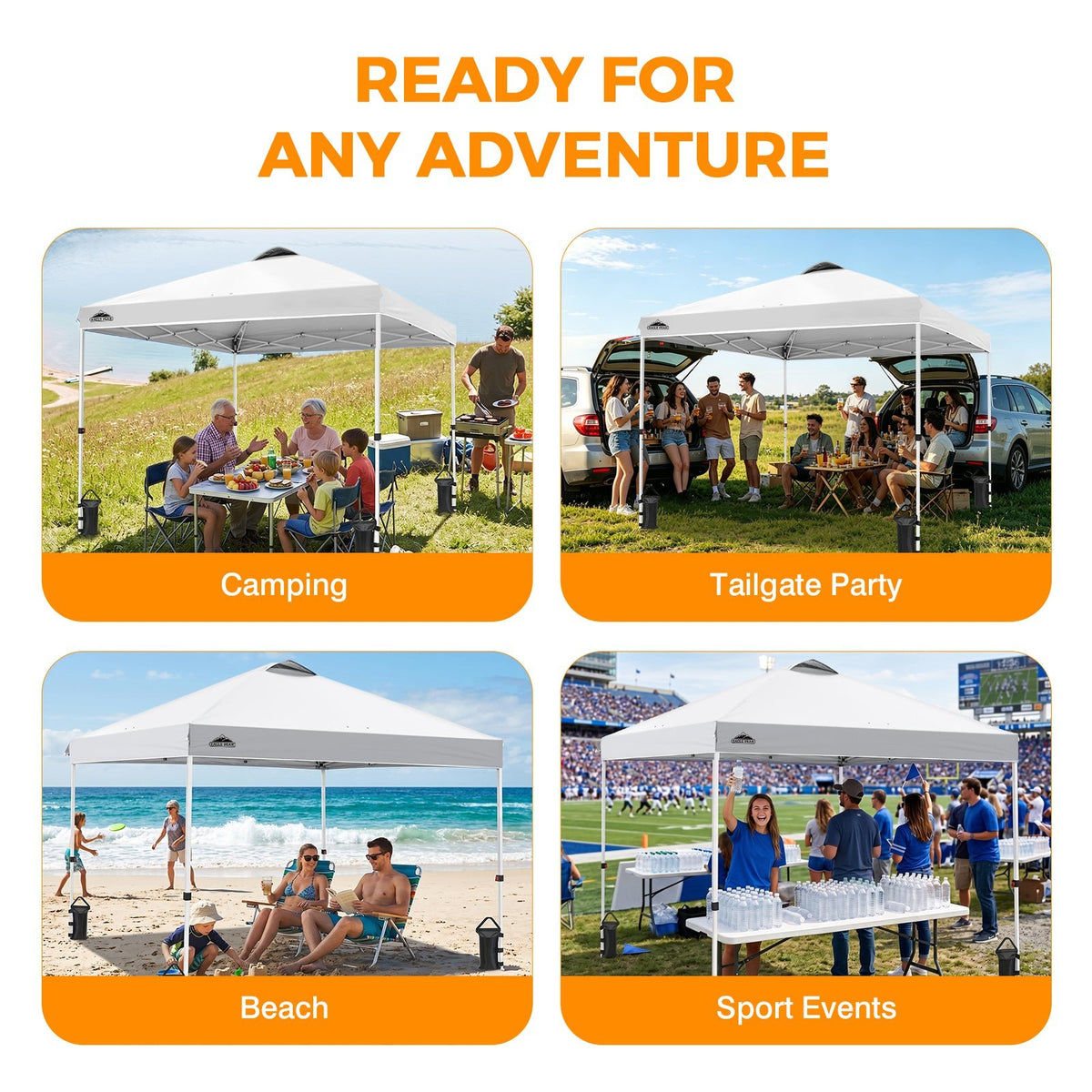 10x10 Pop Up Canopy Tent Easy Up Canopy Outdoor - Eagle Peak®