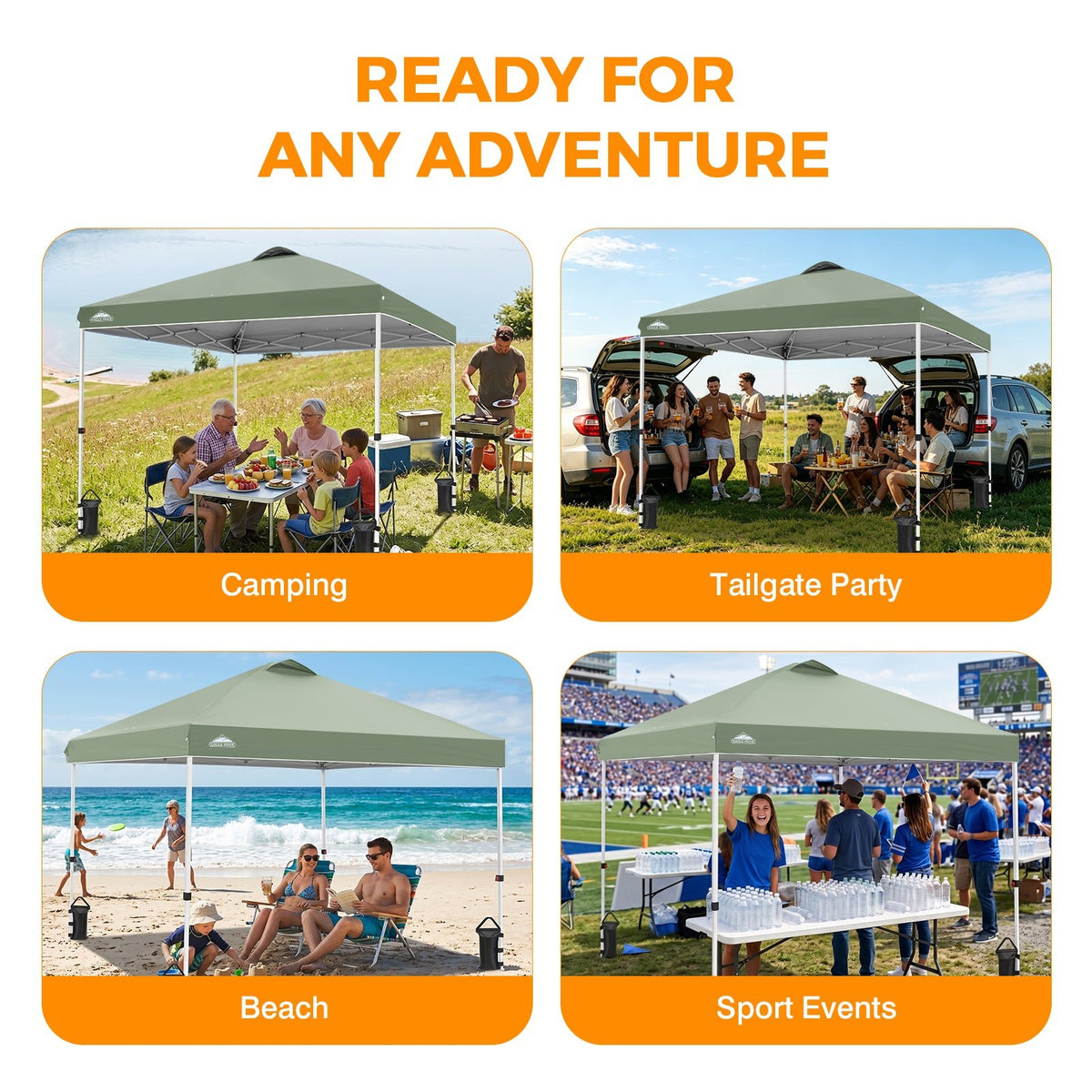 10x10 Pop Up Canopy Tent Easy Up Canopy Outdoor - Eagle Peak®
