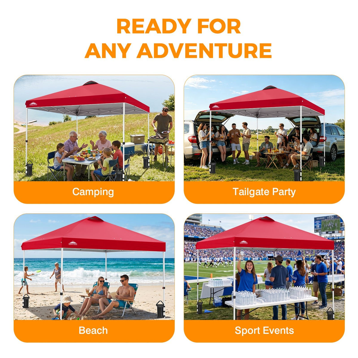 10x10 Pop Up Canopy Tent Easy Up Canopy Outdoor - Eagle Peak®