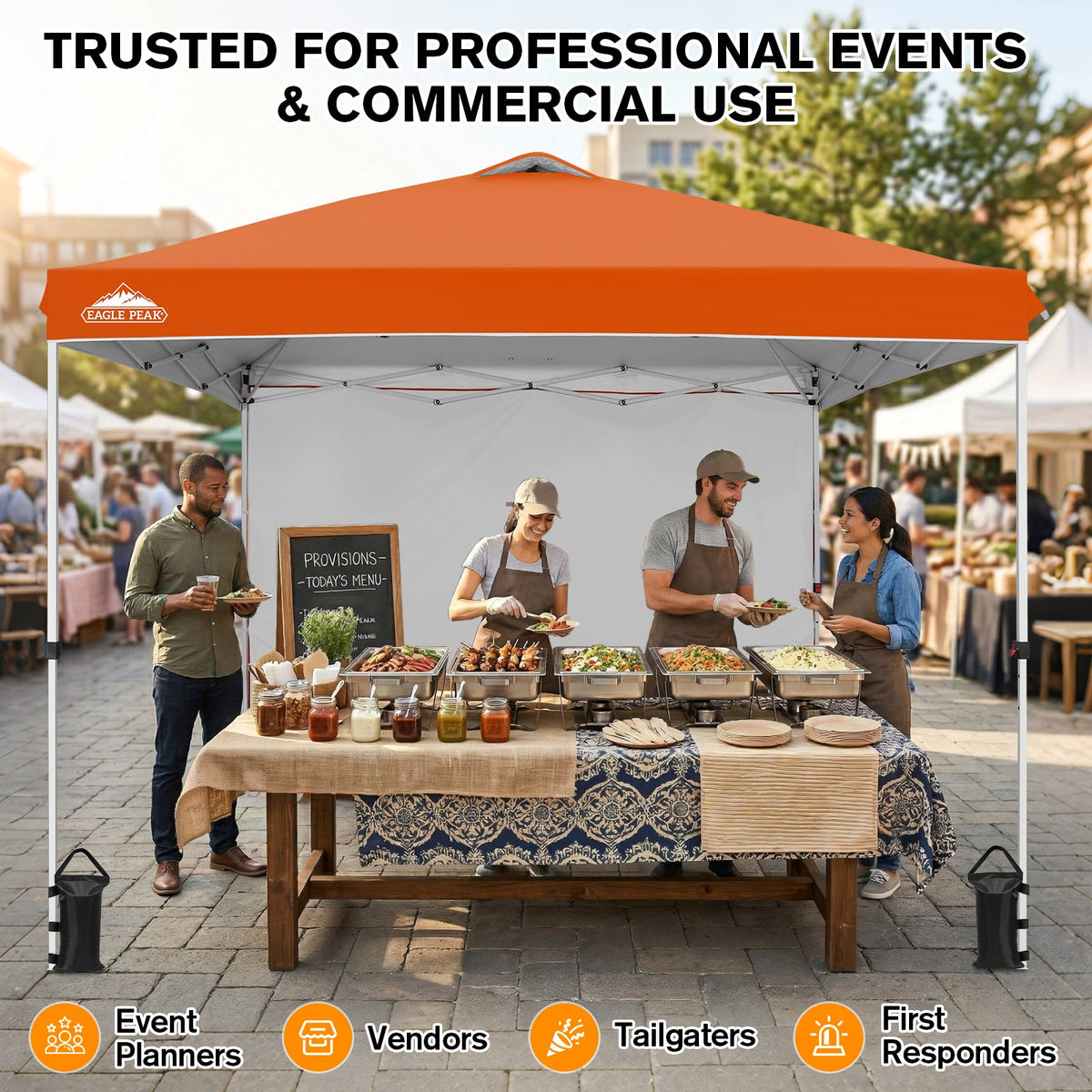 10x10 Pop Up Canopy Tent with 1 Sidewall - Eagle Peak®