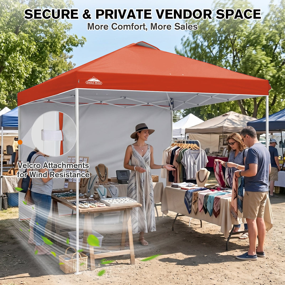 10x10 Pop Up Canopy Tent with 1 Sidewall - Eagle Peak®