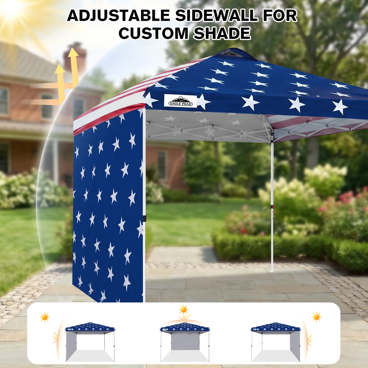 10x10 Pop Up Canopy Tent with 1 Sidewall - Eagle Peak®