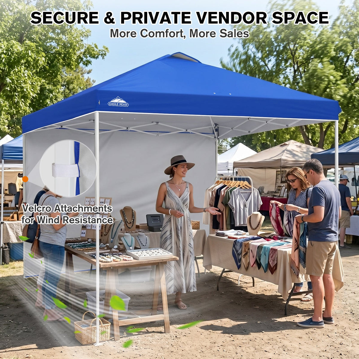 10x10 Pop Up Canopy Tent with 1 Sidewall - Eagle Peak®