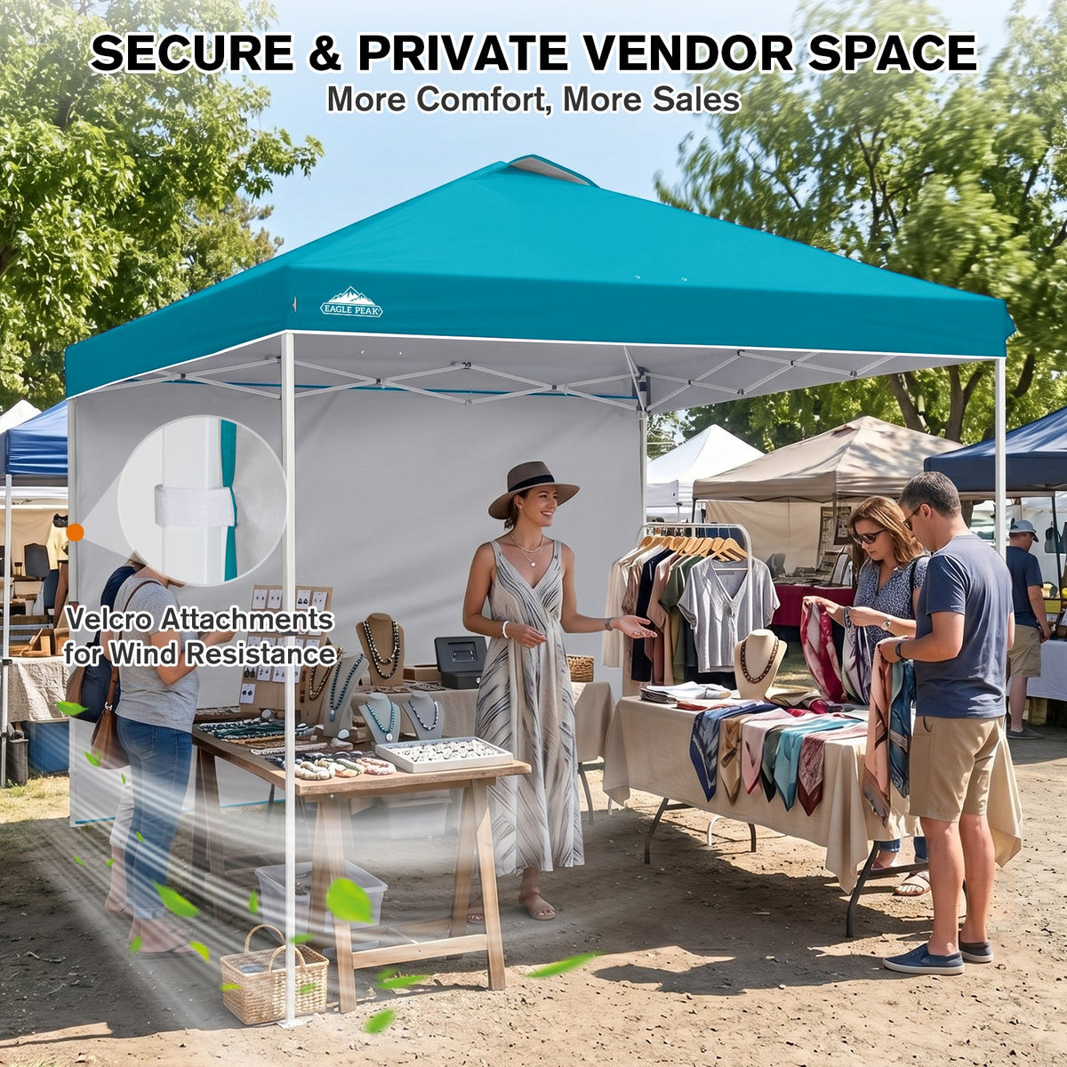 10x10 Pop Up Canopy Tent with 1 Sidewall - Eagle Peak®
