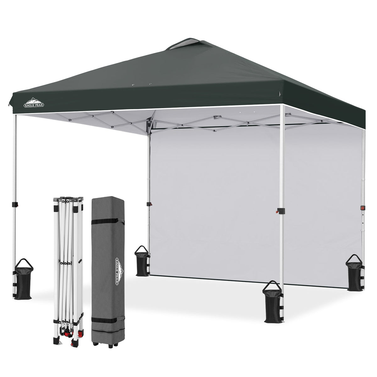 10x10 Pop Up Canopy Tent with 1 Sidewall - Eagle Peak®