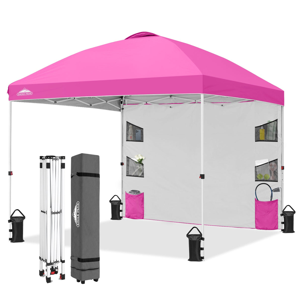 10x10 Pop Up Canopy Tent with Sidewalls & Storage - Eagle Peak®