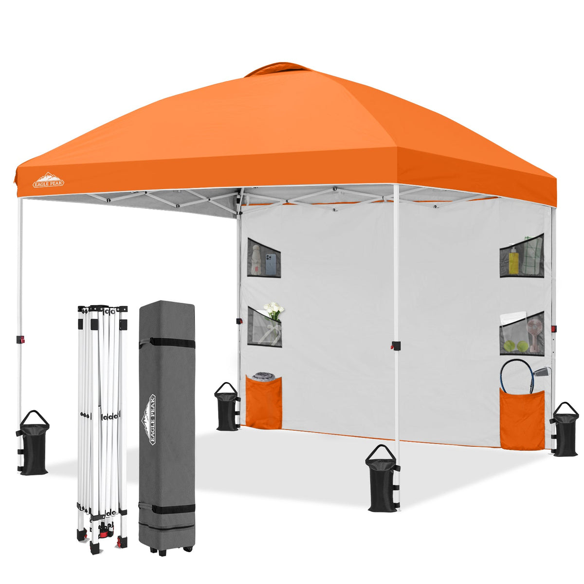 10x10 Pop Up Canopy Tent with Sidewalls & Storage - Eagle Peak®