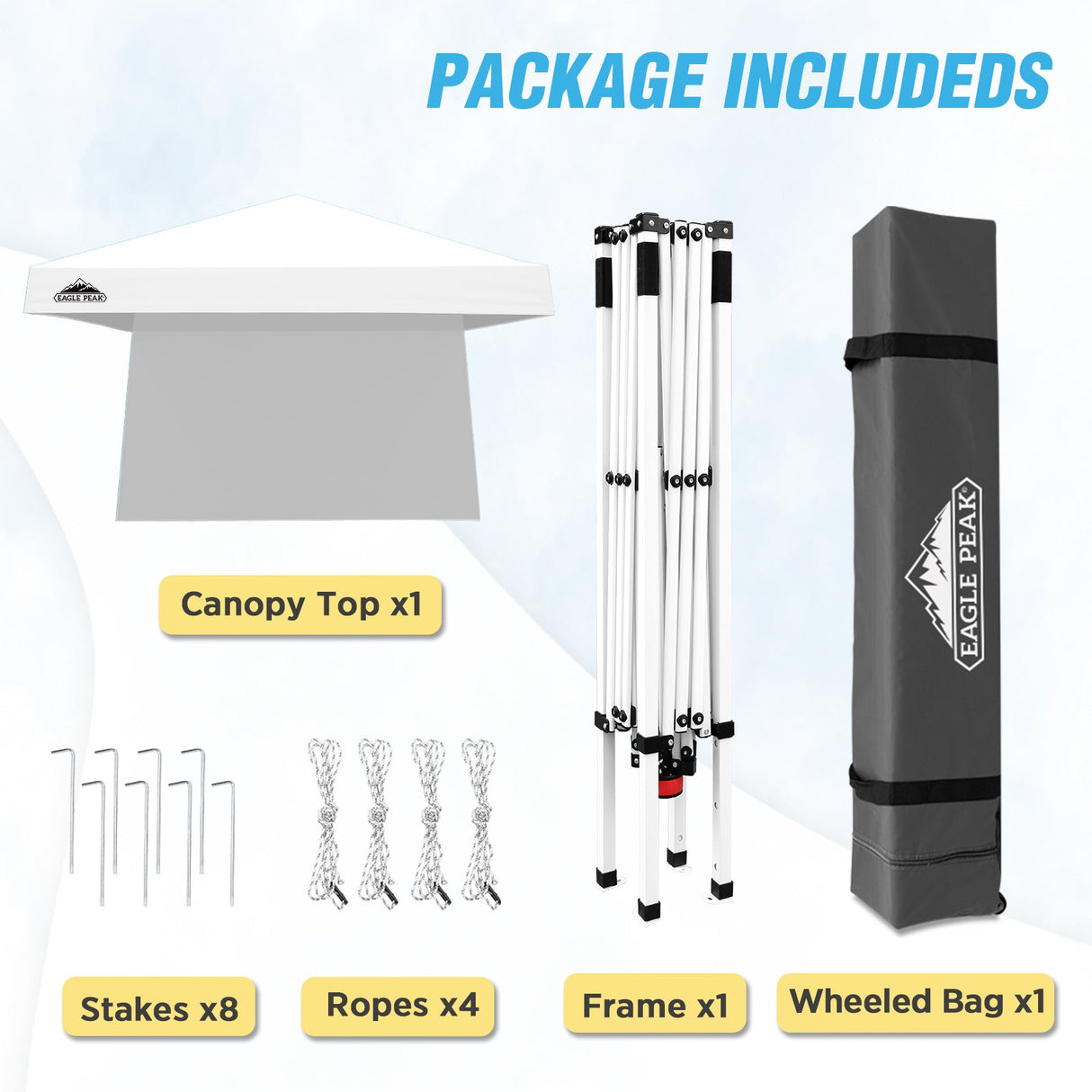 10x10 Pop Up Canopy Tent with Wall Panel, 10x10 Base 8x8 Top - Eagle Peak Custom Canopy Tent
