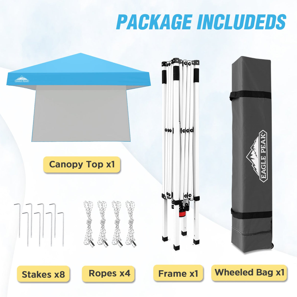 10x10 Pop Up Canopy Tent with Wall Panel, 10x10 Base 8x8 Top - Eagle Peak Custom Canopy Tent